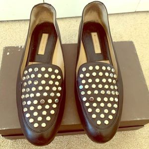 Michael Kors silver studded flats